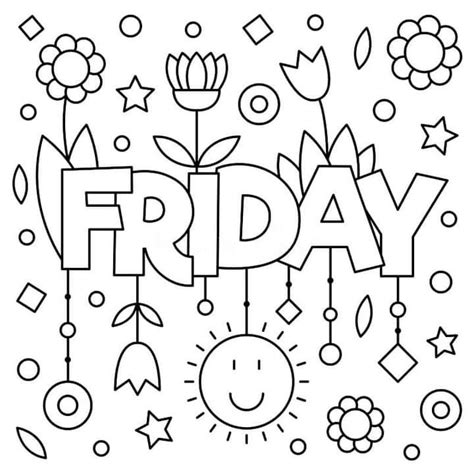 happy friday printable coloring pages